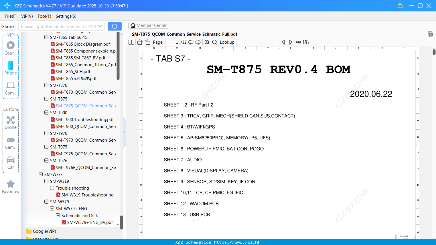 Samsung SM-T875_QCOM_Common_Service_Schmatic_Full